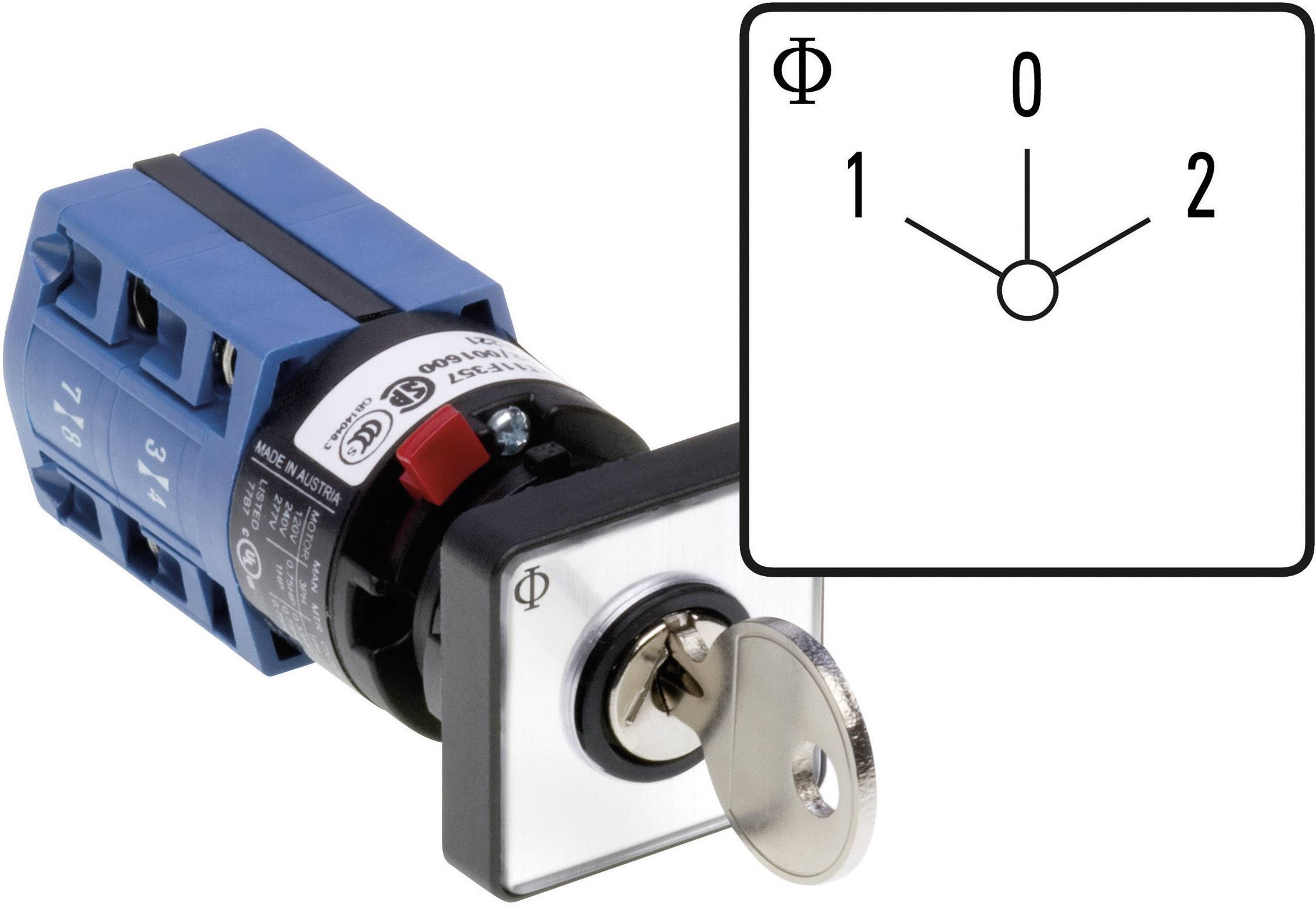 Przełącznik kluczykowy Kraus & Naimer CG4 A210-600 FS2 V750D/2H, 10 A, IP66 - obrazek 1