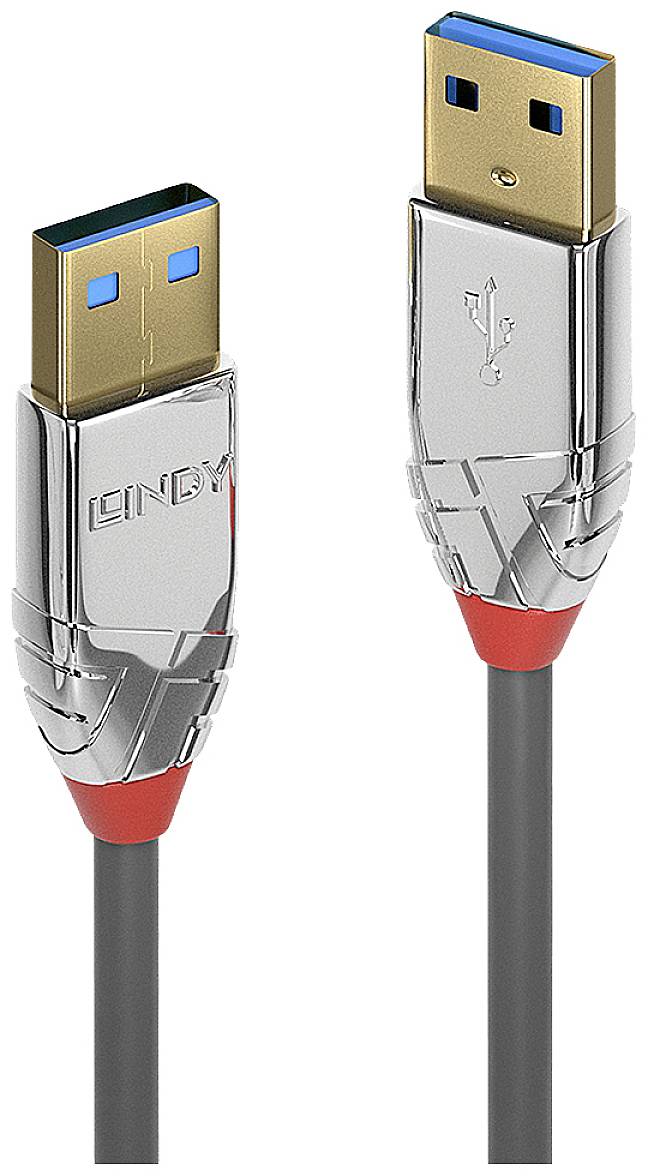 LINDY Kabel USB USB 3.2 Gen1 Złącze męskie USB-A, Złącze męskie USB-A 3.00 m szary potrójne ekranowanie 36628 - obrazek 1