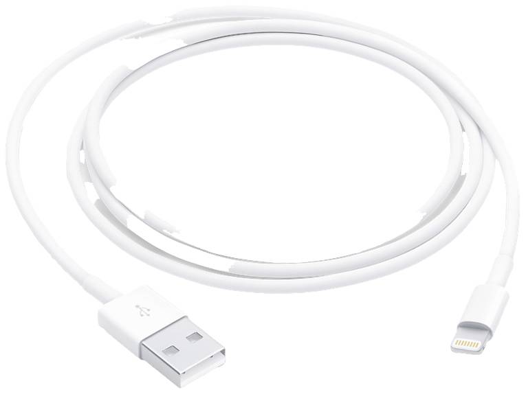 Apple Kabel USB USB 2.0 Złącze męskie USB-A, Złącze męskie Lightning 1.00 m biały MUQW3ZM/A - obrazek 1