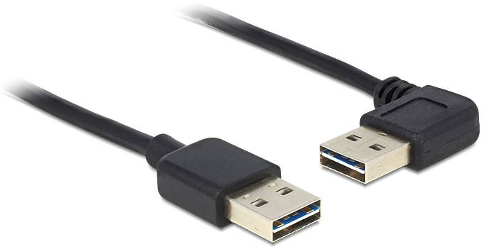 Delock Kabel USB USB 2.0 Złącze męskie USB-A, Złącze męskie USB-A 1.00 m czarny wtyczka po obu stronach 83464 - obrazek 1