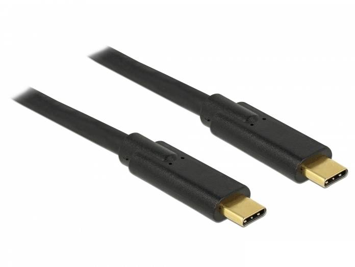 Delock USB-C Kabel USB 2.0 Złącze męskie USB-C®, Złącze męskie USB-C® 4.00 m czarny 83868 - obrazek 1