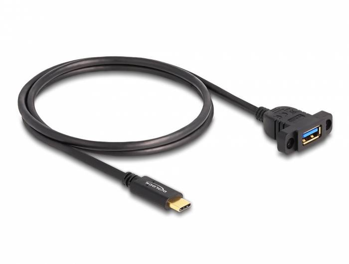 Delock USB-C Kabel Złącze męskie USB-C®, Złącze żeńskie USB-A 1.00 m czarny 87826 - obrazek 1