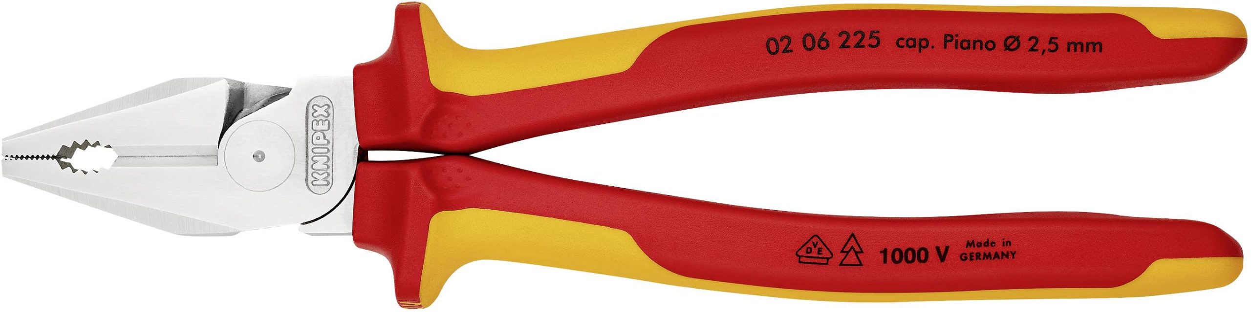 Kombinerki Knipex 02 06 225, 225 mm, 64 HRC, VDE - obrazek 1
