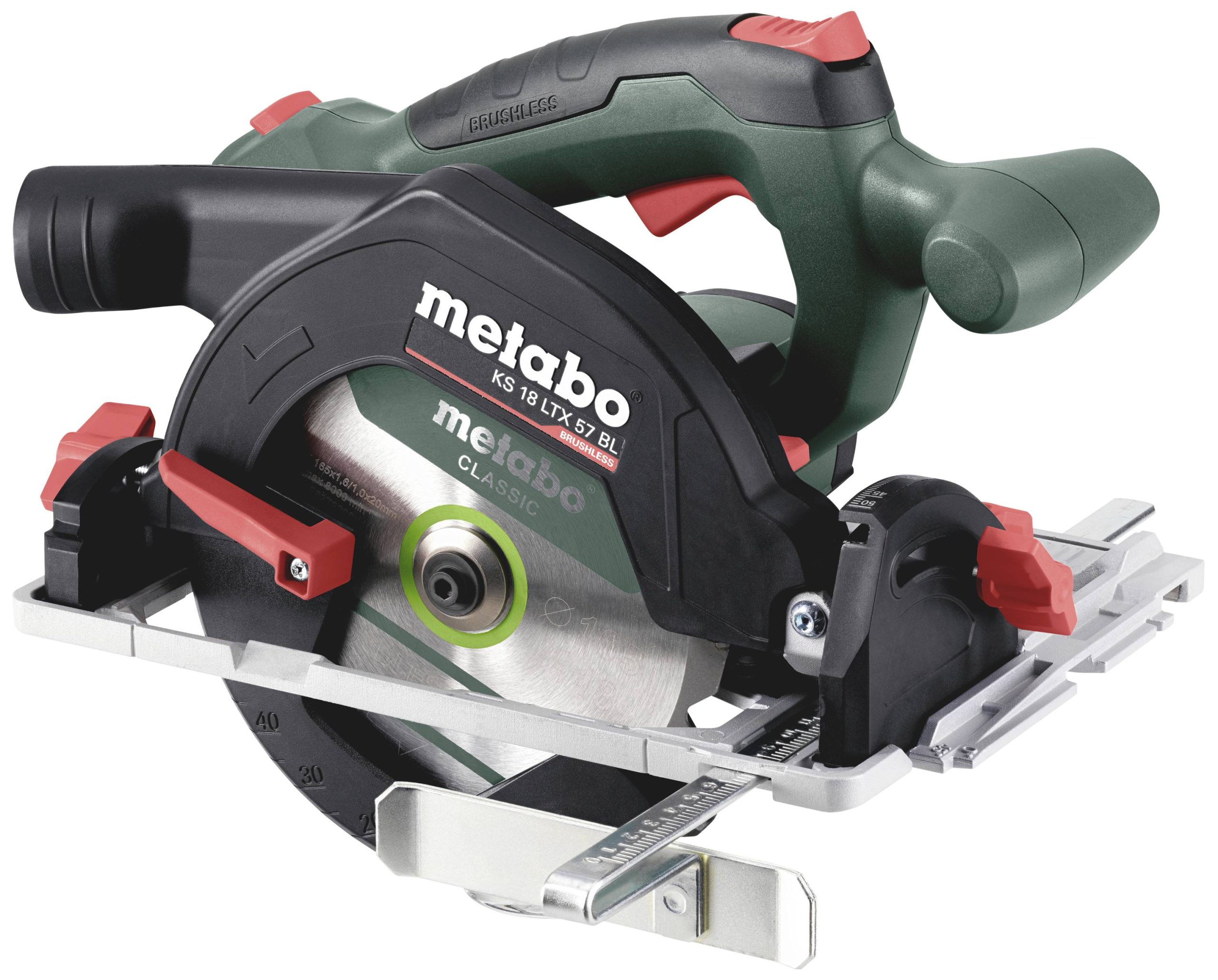 Piła tarczowa akumulatorowa Metabo KS 18 LTX 57 BL 18 V Głębokośc cięcia maks. (90°) 57 mm - obrazek 1