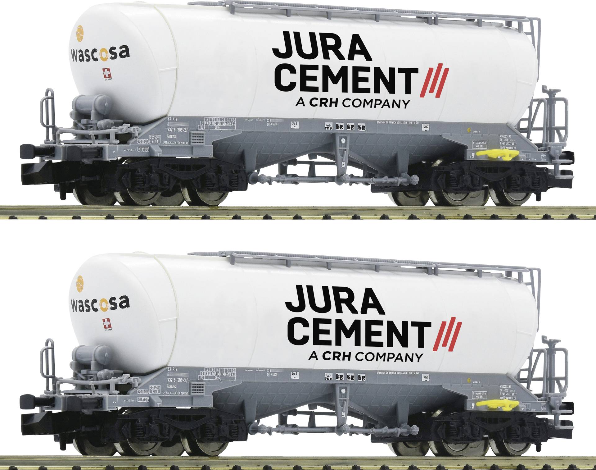 Wagon silos Fleischmann 6660090 N Zestaw 2 sztuk: Wagon silosowy Jura Cement of Wascosa - obrazek 1