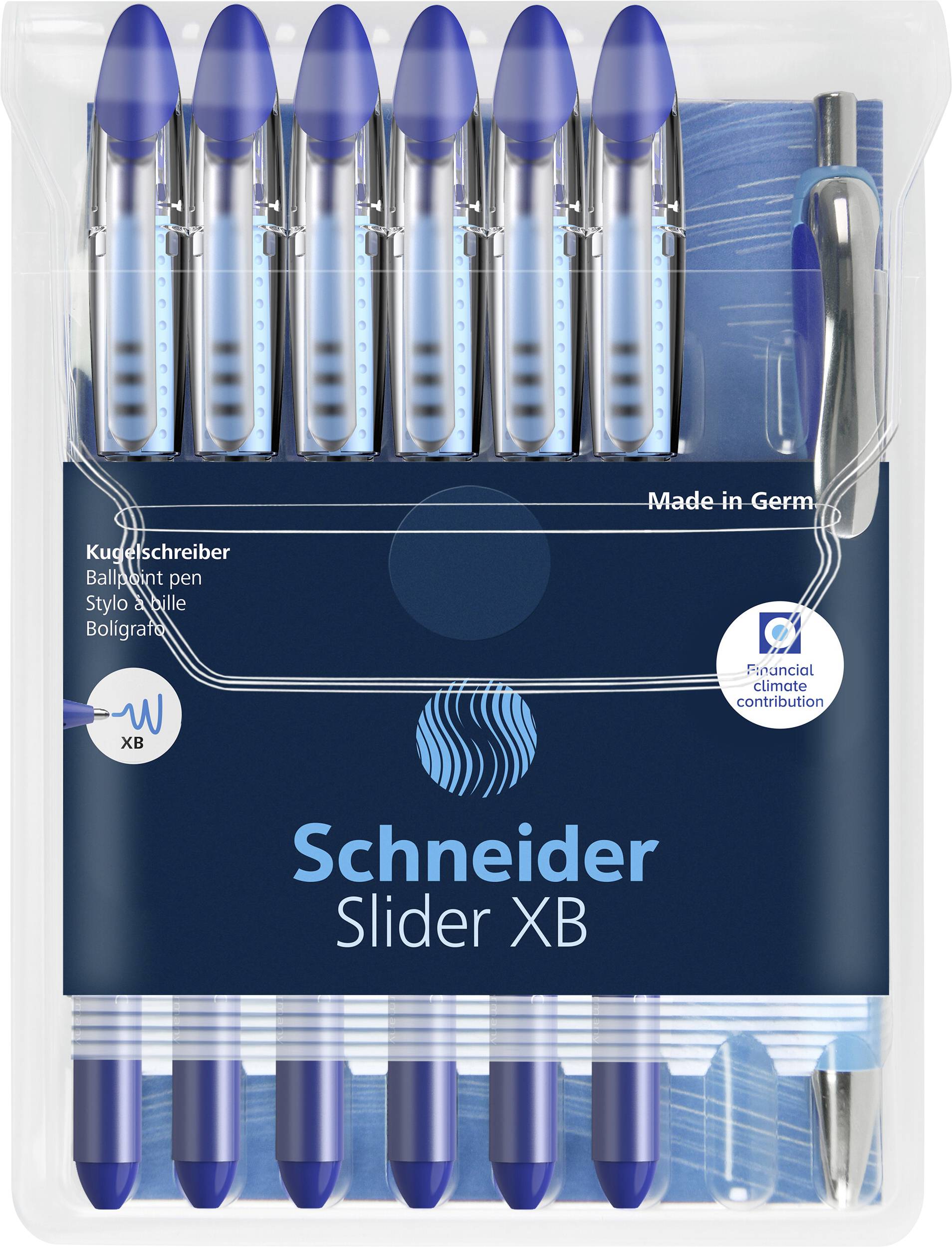 Schneider Schreibgeräte Kugelschreiber Slider Basic XB Rave 6er Etui + Slider Rave XB blau 151277 Długopis 6 szt. - obrazek 1