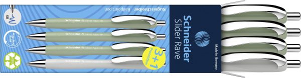 Schneider Schreibgeräte Slider Rave XB Trend 25, Box 4 Stück sortiert 132664 Długopis Kolor zapisu: niebieski 4 szt.