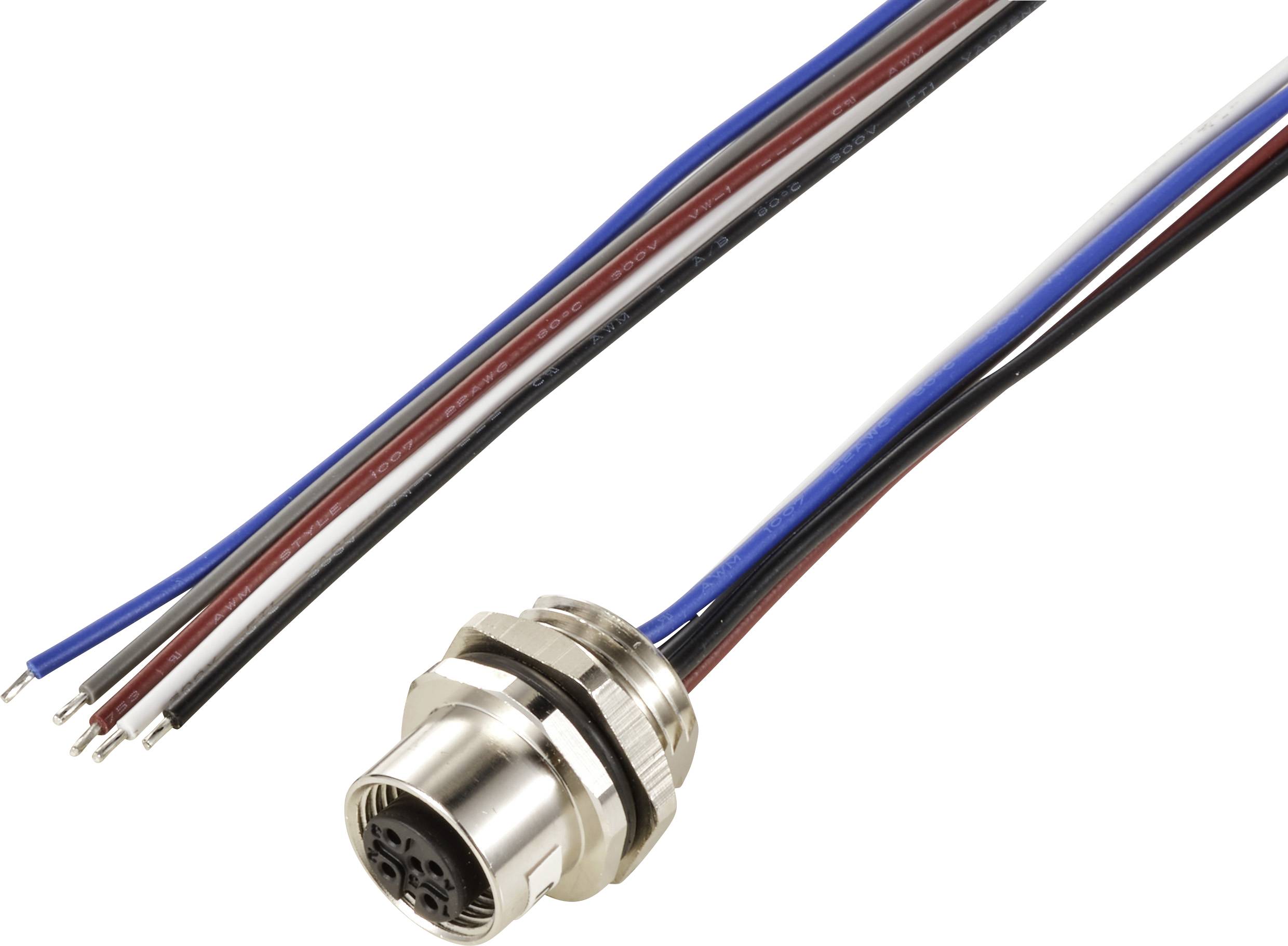 TRU COMPONENTS TC-12833044 Gniazdo montażowe czujnika/aktuatora, piny: 5, 0.5 m, 1 szt. - obrazek 1