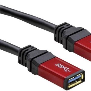 Delock Kabel USB USB 3.2 Gen1 Złącze męskie USB-A, Złącze żeńskie USB-A 5.00 m czerwony, czarny styki pozłacane , certyf