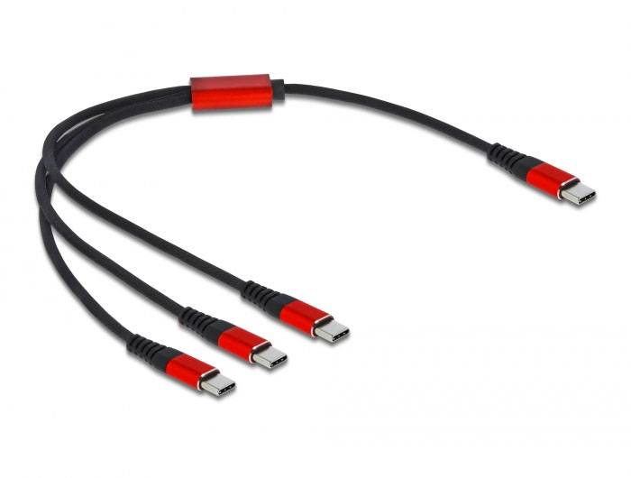 Delock Kabel do ładowania USB USB 2.0 Złącze męskie USB-C®, Złącze męskie USB-C®, Złącze męskie USB-C®, Złącze męskie US - obrazek 1
