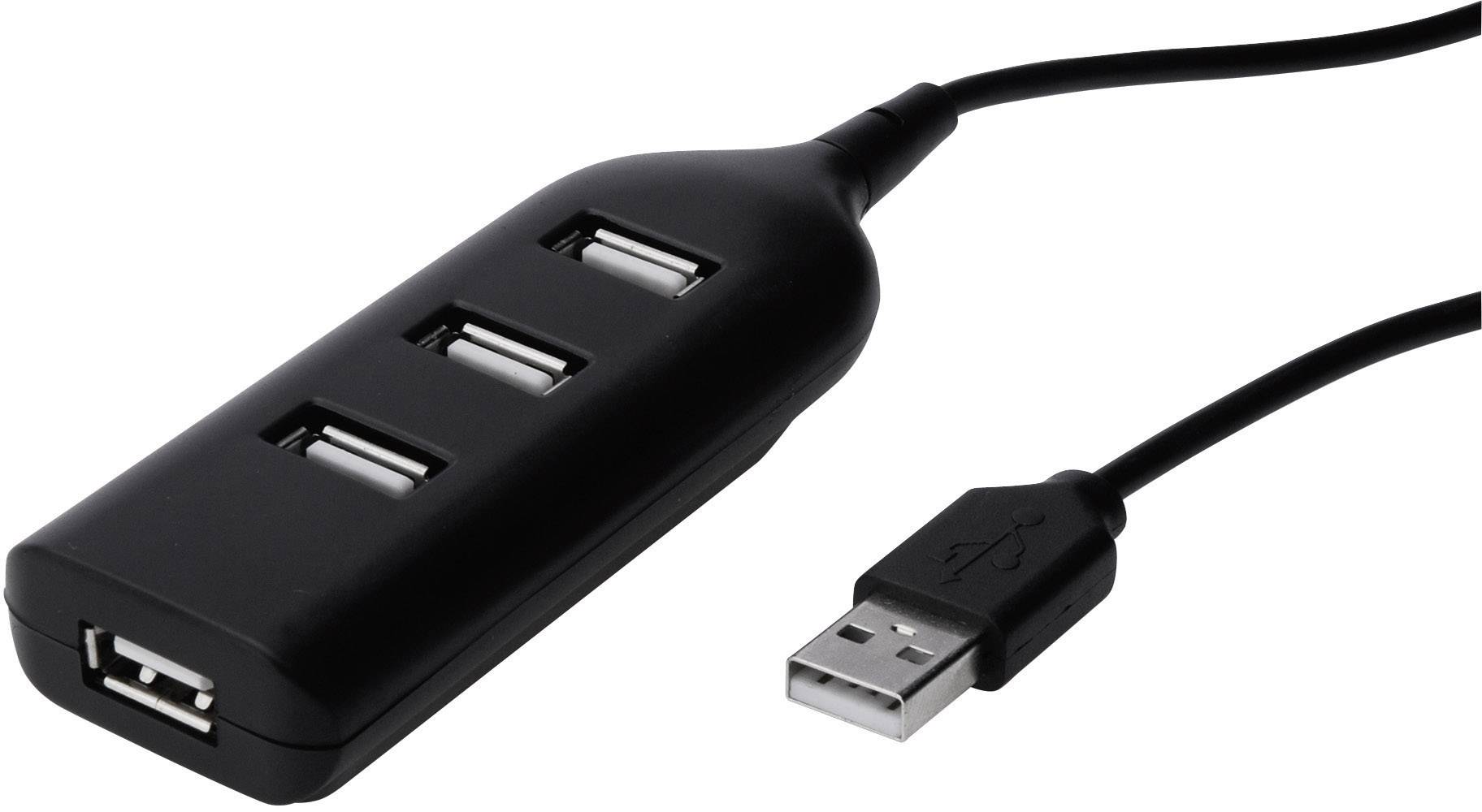 Digitus AB-50001-1 USB-Hub 4 porty USB-A USB 2.0 480 MBit/s czarny AB-50001-1 - obrazek 1