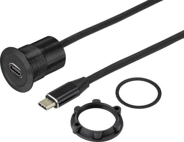 Złącze męskie USB TRU COMPONENTS USB-34-BK TC-9534348, 1.00 m, 1 szt.