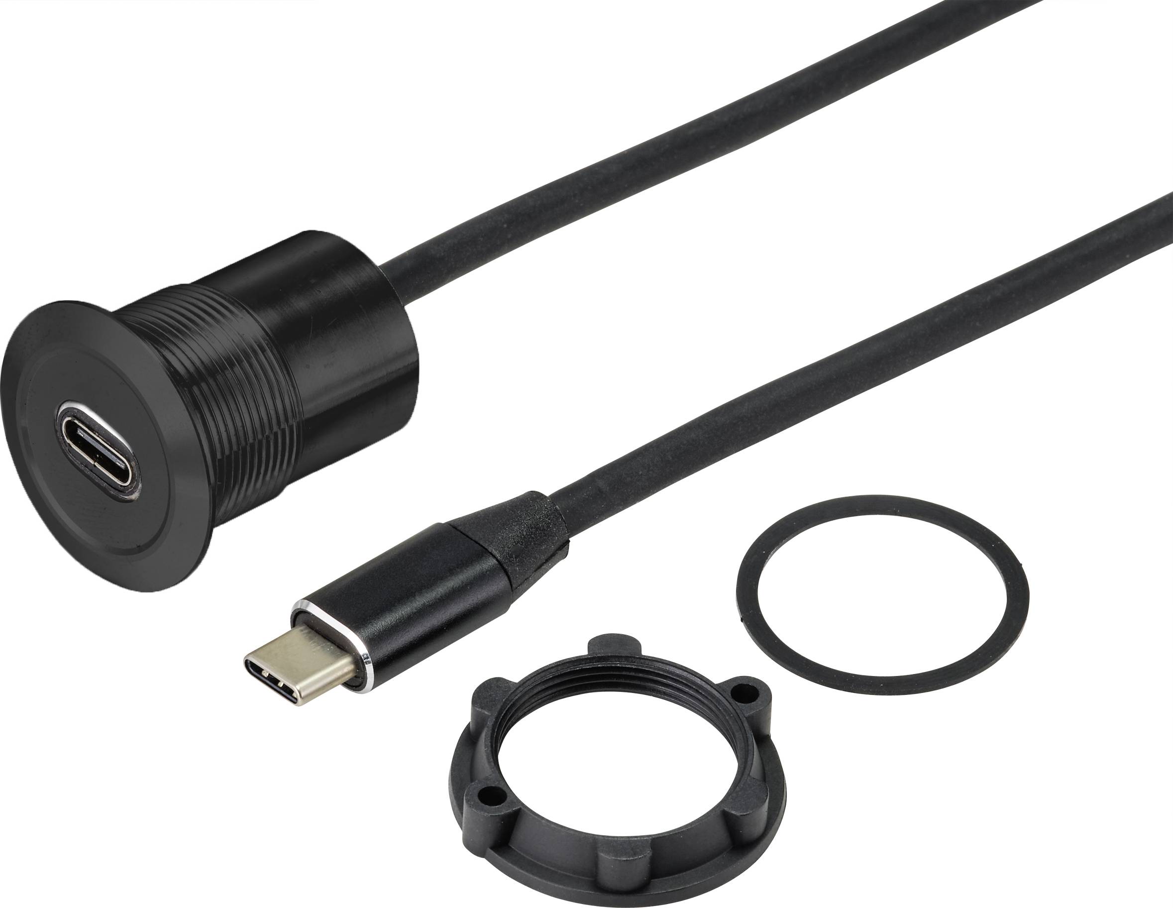 Złącze męskie USB TRU COMPONENTS USB-34-BK TC-9534348, 1.00 m, 1 szt. - obrazek 1