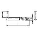 TOOLCRAFT 159606 Hak prosty, wkręcany 80 mm stal galwanizowana ocynk. 100 szt.