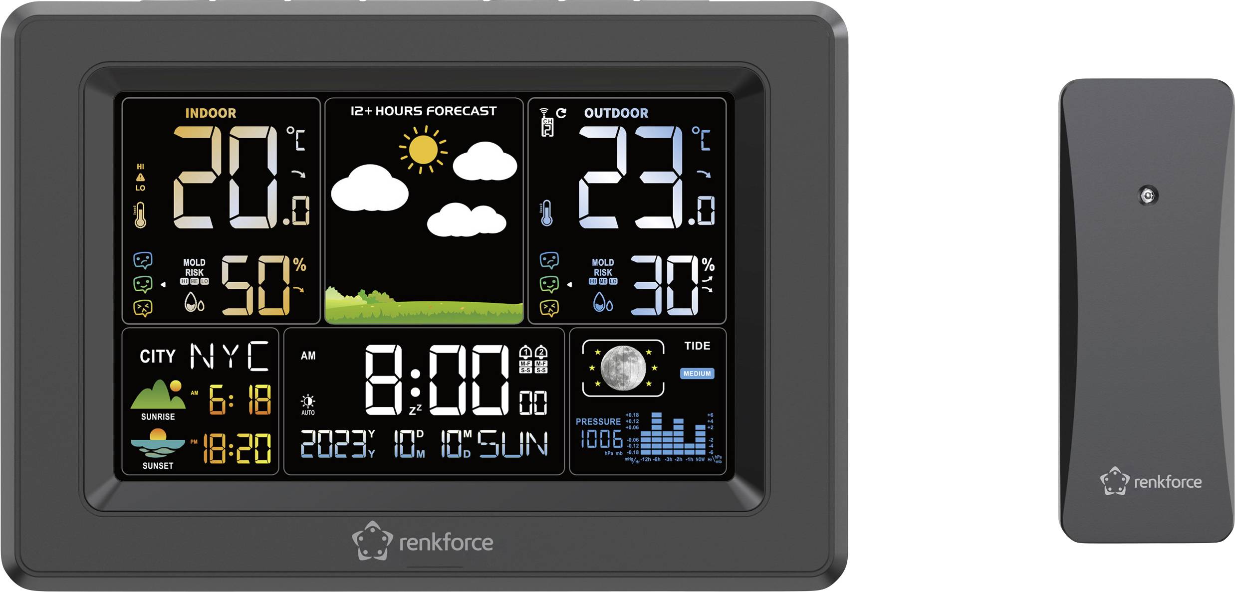 Stacja pogodowa cyfrowa Renkforce RF-4883630 - obrazek 1