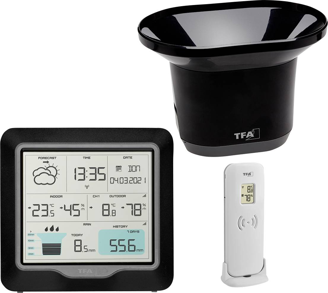 Stacja pogodowa bezprzewodowa TFA Dostmann RAIN PRO 35.1160.01 - obrazek 1