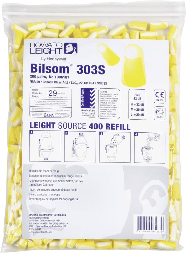 Bilsom 1006187 303S Zestaw uzupełniający zatyczek do uszu 33 dB jednorazowa EN 352-2 200 par(a)