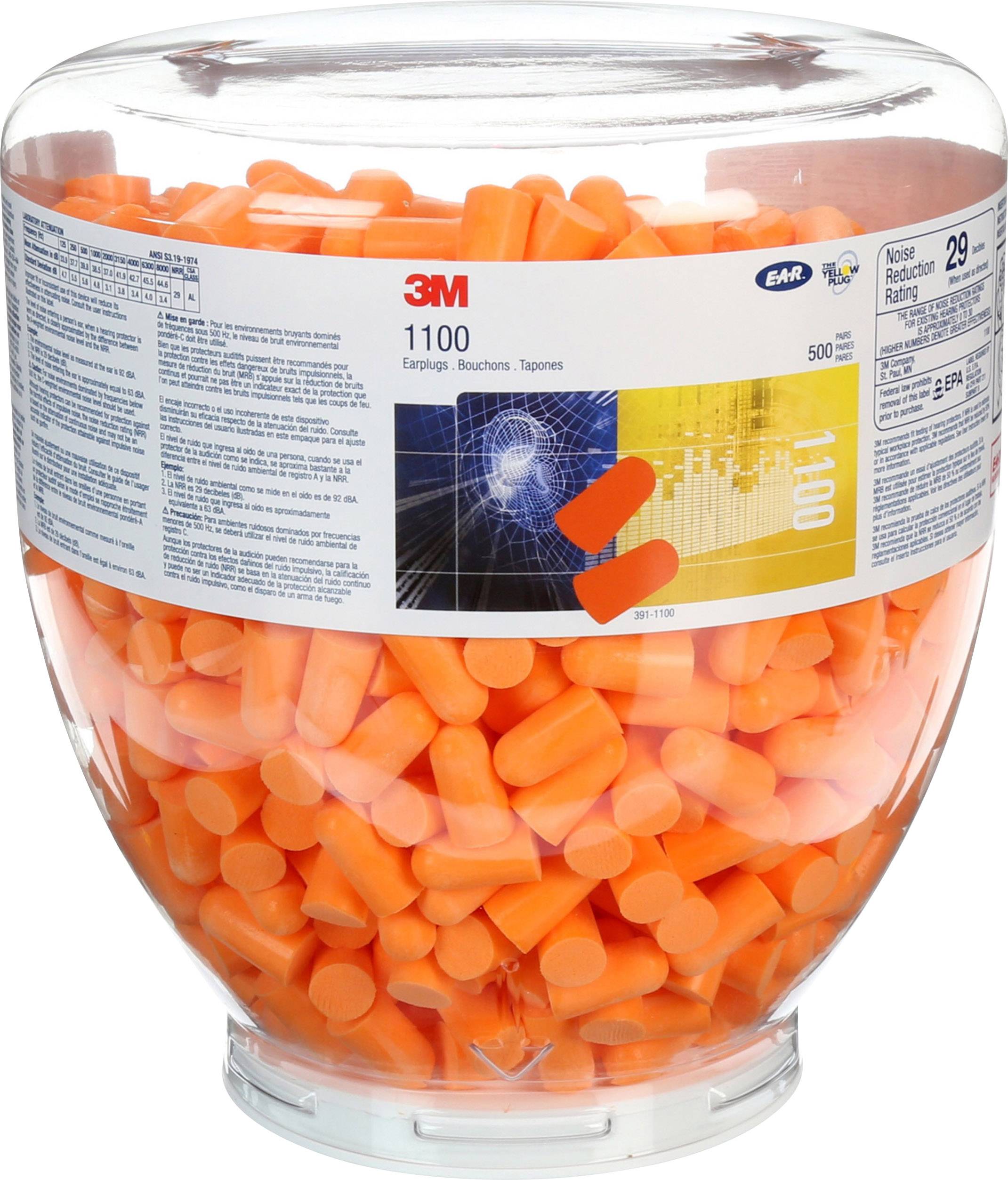 3M 1100B Zestaw uzupełniający zatyczek do uszu 35 dB jednorazowa EN 352-2 500 par(a) - obrazek 1