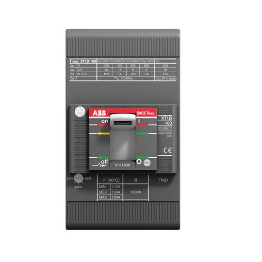Wyłącznik zasilania ABB XT1N 160 TMD 40-45 Zakres ustawienia (Prąd): 450 A (max) Maksymalne napięcie przełączania: 220 V - obrazek 1