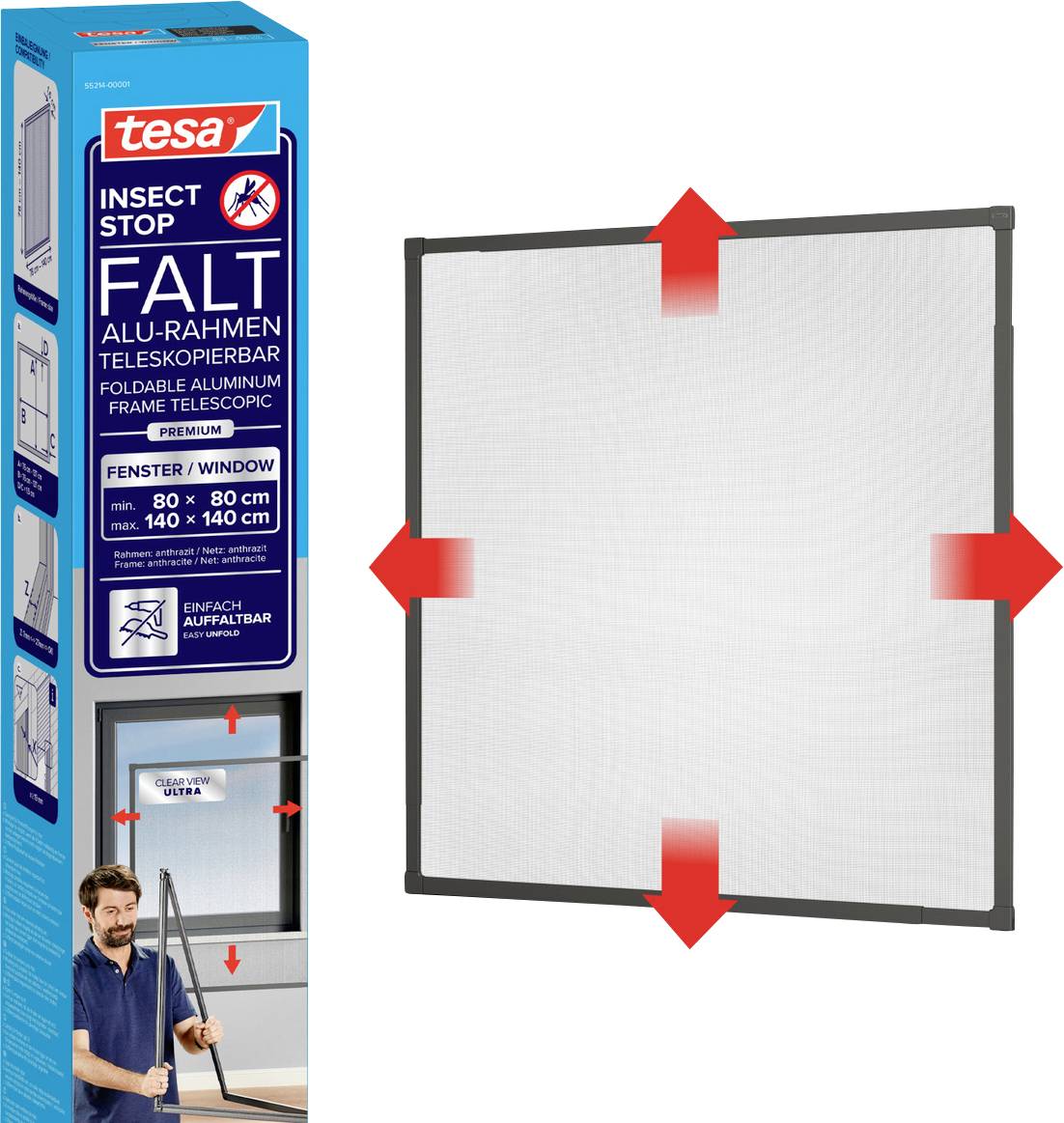 tesa FALT 55214-00001-00 Moskitiera antracytowy 1 szt. - obrazek 1