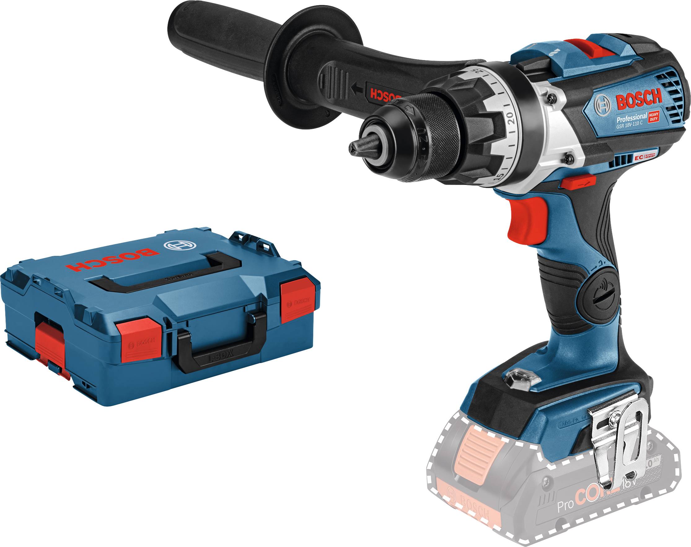 Wiertarko-wkrętarka akumulatorowa Bosch Professional GSR 18V-110 C 06019G0109 18 V zaw. walizkę, bez akumulatora - obrazek 1