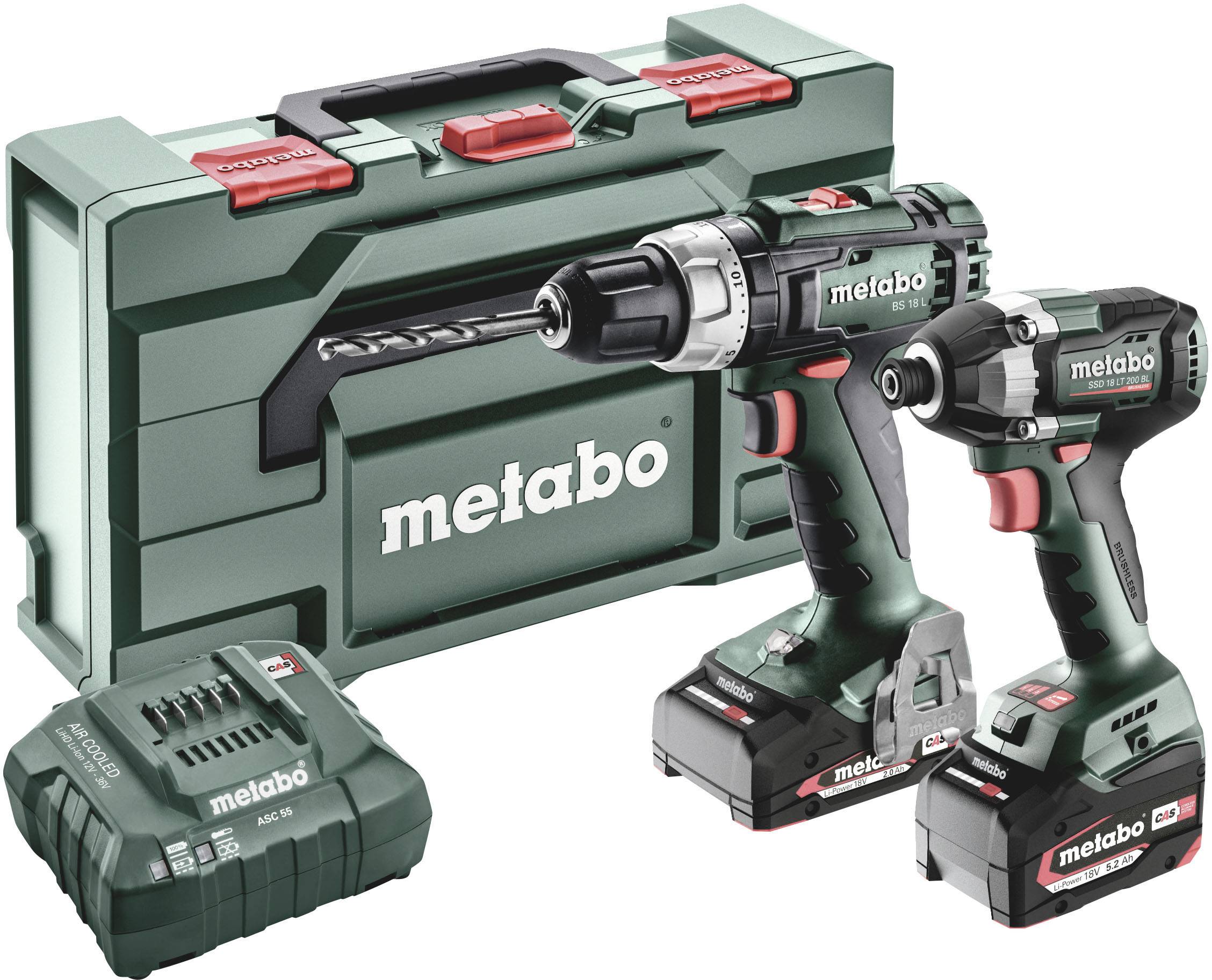 Wiertarko-wkrętarka akumulatorowa, Wkrętarka udarowa akumulatorowa Metabo BSL+SSD200LTBL 685194000 18 V 4 Ah zaw. akumul - obrazek 1