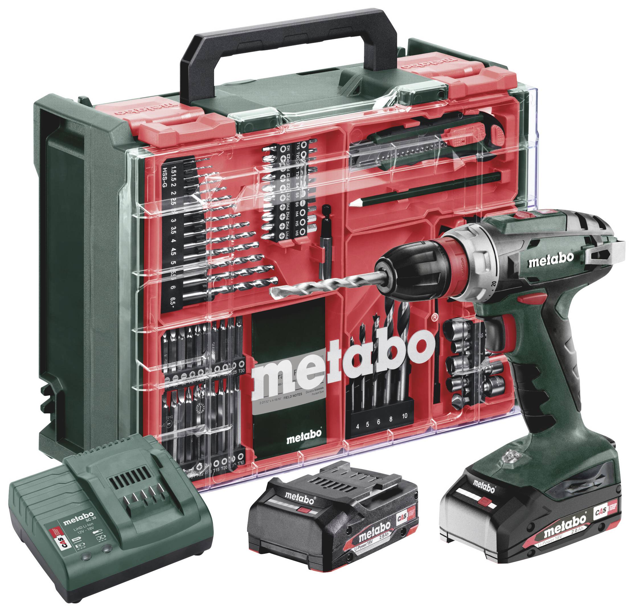 Wiertarko-wkrętarka akumulatorowa Metabo BS 18 Quick Set 602217710 18 V 2 Ah bezszczotkowy, zaw. 2 akumulatory, zaw. wal - obrazek 1