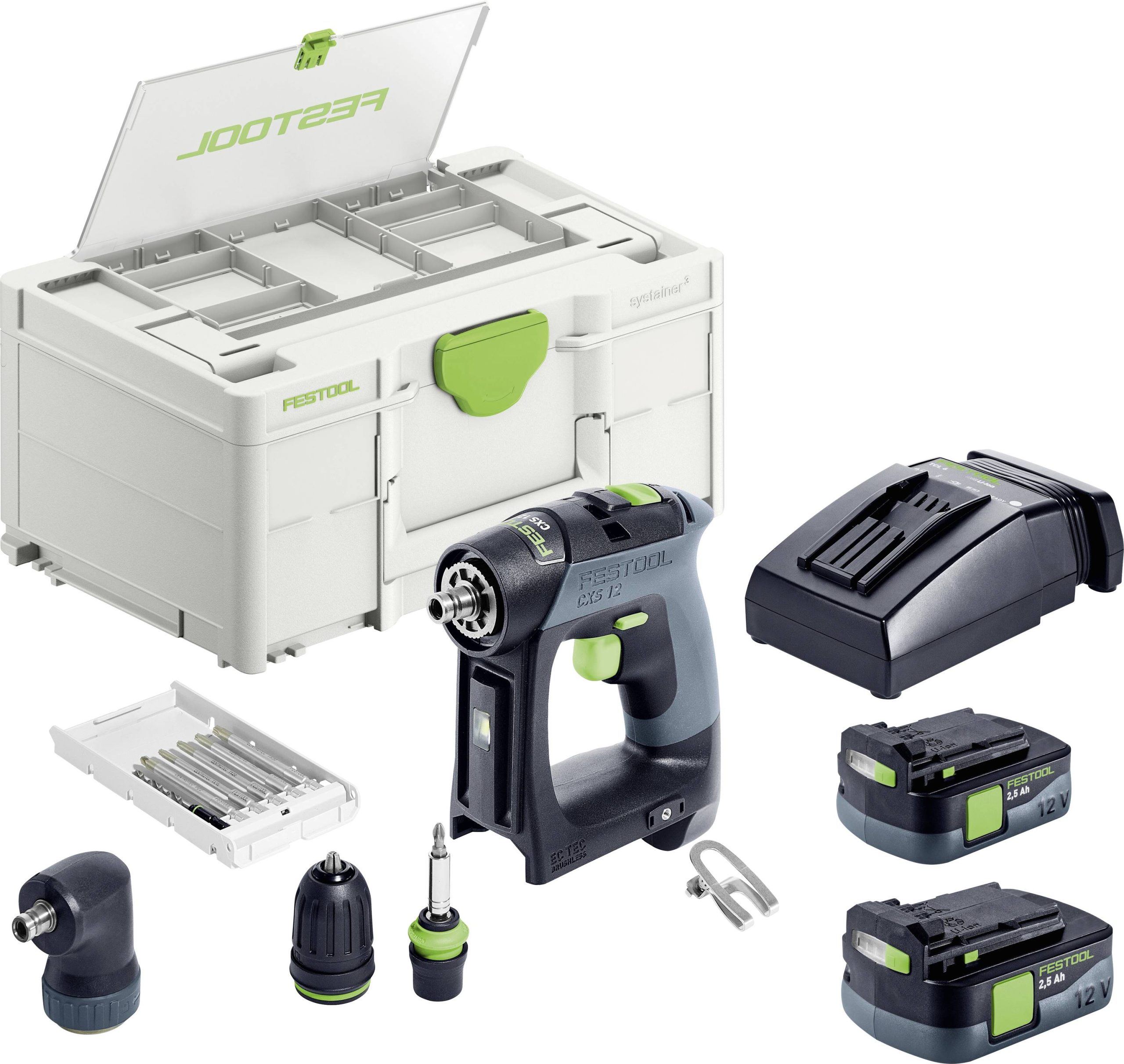 Wiertarko-wkrętarka akumulatorowa Festool CXS 12 2,5-Set 576865 10.80 V 2.50 Ah zaw. akumulator, zaw. ładowarkę - obrazek 1