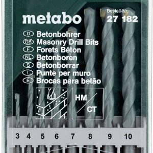 Zestaw wierteł do betonu Metabo 627182000 3 mm, 4 mm, 5 mm, 6 mm, 7 mm, 8 mm, 9 mm, 10 mm 8 szt. Zestaw wierteł do betonu Metabo 627182000 3 mm, 4 mm, 5 mm, 6 mm, 7 mm, 8 mm, 9 mm, 10 mm 8 szt.