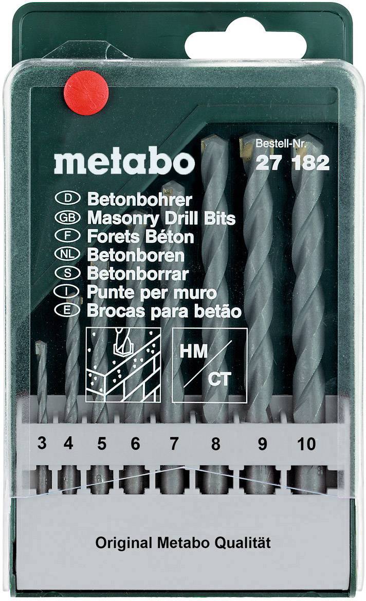Zestaw wierteł do betonu Metabo 627182000 3 mm, 4 mm, 5 mm, 6 mm, 7 mm, 8 mm, 9 mm, 10 mm 8 szt. - obrazek 1