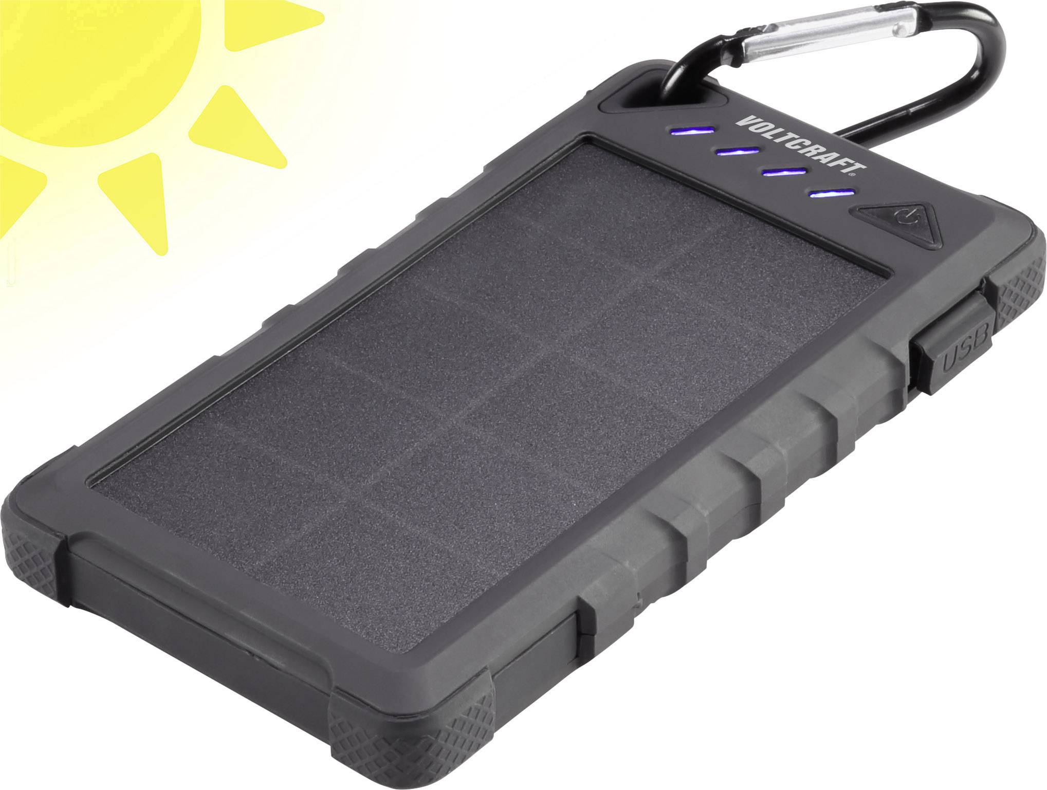 Ładowarka solarna VOLTCRAFT SL-80 Pojemność (mAh, Ah) 8000 mAh - obrazek 1