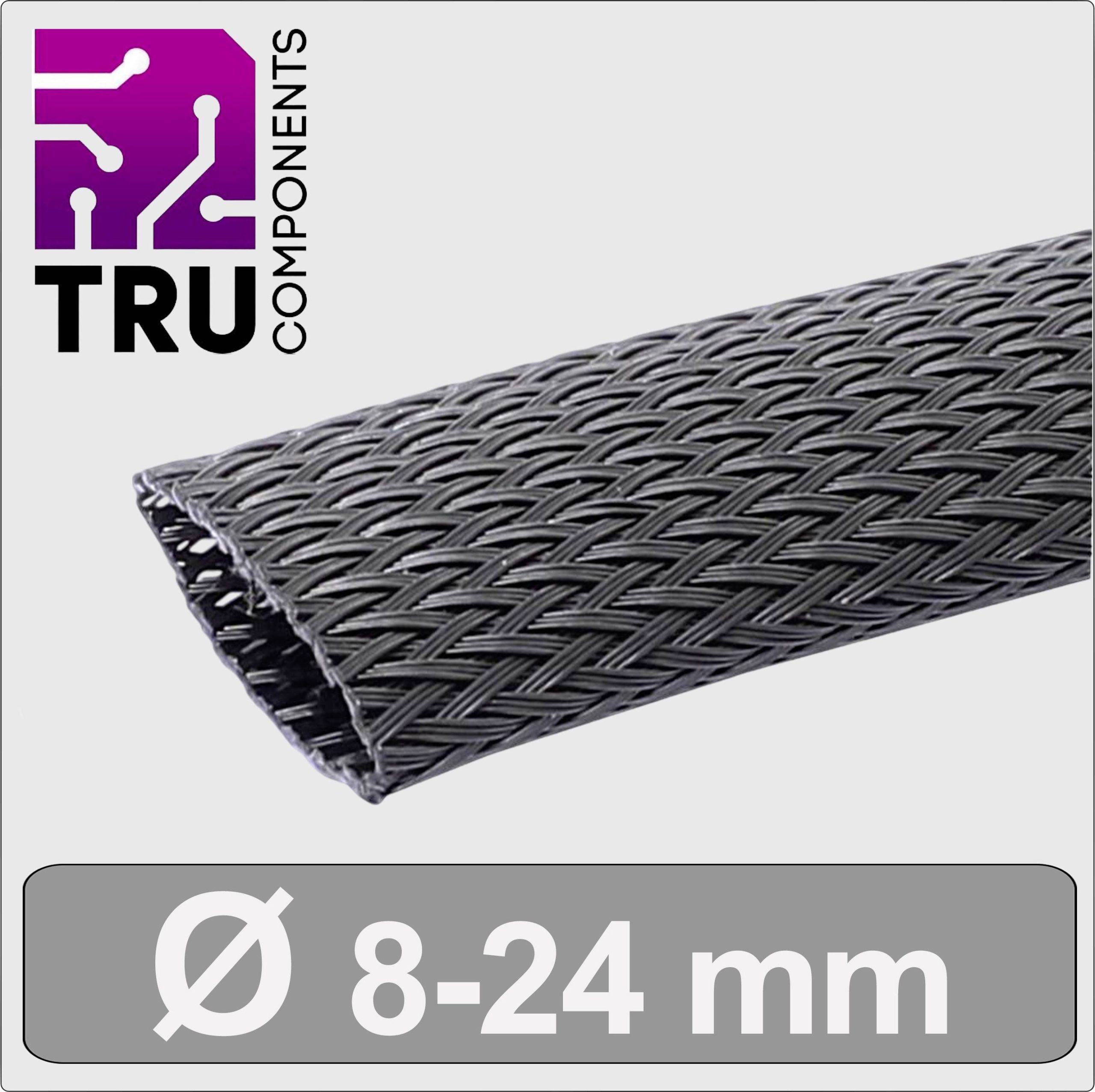 TRU COMPONENTS TC-13377556 T24CA105 Wąż zbrojony czarny poliester 8 do 24 mm Produkty w metrach bieżących - obrazek 1