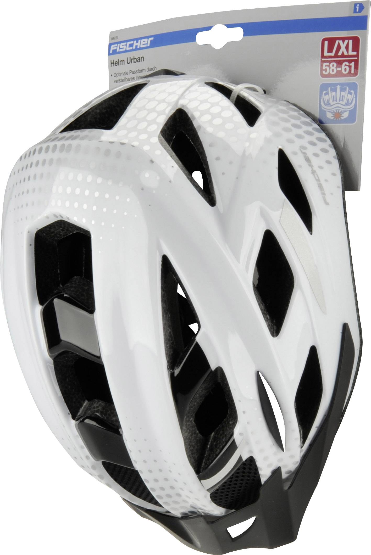 FISCHER FAHRRAD Urban Lano S/M Kask MTB biały, czarny Rozmiar ubrań=M - obrazek 1