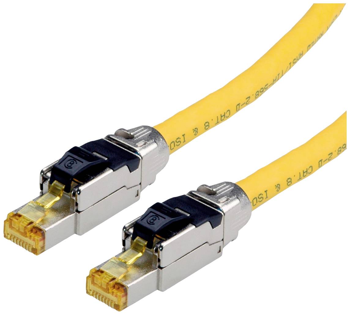 kabel LAN Roline 21.15.1852, 1 szt., RJ45, CAT 8.1, S/FTP, 2.00 m, żółty - obrazek 1