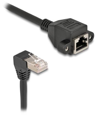 kabel LAN Delock 80310, 1 szt., RJ45, CAT 6a, S/FTP, 0.50 m, czarny - obrazek 1