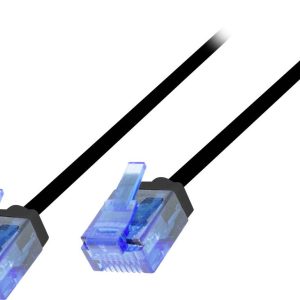 kabel LAN LogiLink CQ3003U, 1 szt., RJ45, CAT 6a, U/UTP, 0.15 m, czarny kabel LAN LogiLink CQ3003U, 1 szt., RJ45, CAT 6a, U/UTP, 0.15 m, czarny