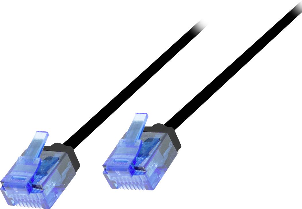 kabel LAN LogiLink CQ3003U, 1 szt., RJ45, CAT 6a, U/UTP, 0.15 m, czarny - obrazek 1