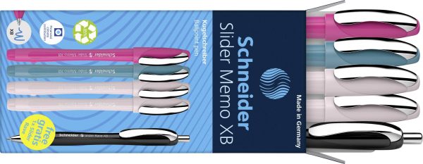 Schneider Schreibgeräte Etui 4x Memo + 1x Rave sortiert 150255 Długopis Kolor zapisu: niebieski 5 szt.
