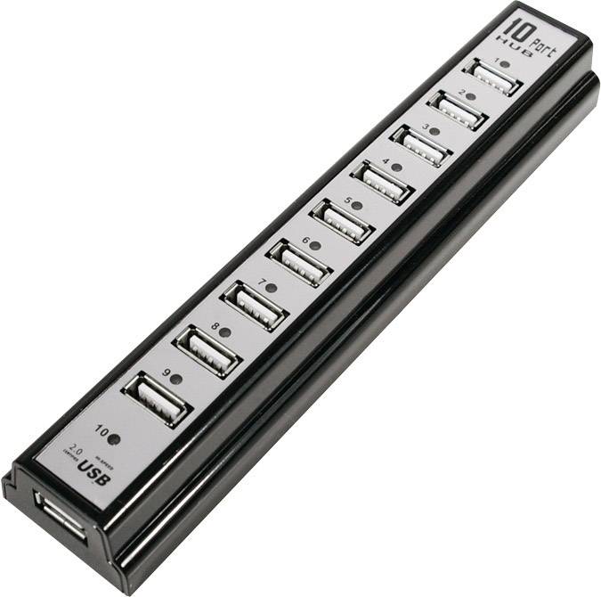 LogiLink UA0096 USB-Hub 10 Portów USB-A USB 2.0 480 MBit/s czarny UA0096 - obrazek 1
