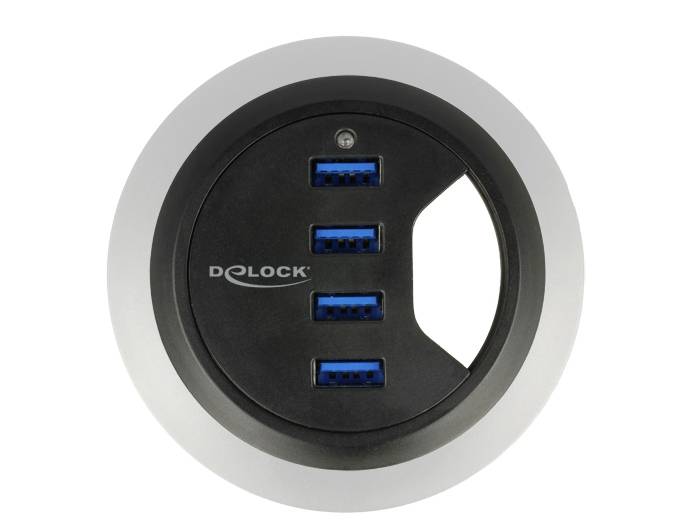 Delock 62868 USB-Hub 4 porty USB-A USB 3.1 Gen1 5 GBit/s czarny 62868 - obrazek 1