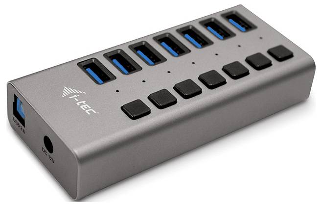 i-tec U3CHARGEHUB7 USB-Hub 7 Portów USB-A USB 3.0 5 GBit/s szary I-TEC USB 3.0 Charging HUB 7 Port - obrazek 1