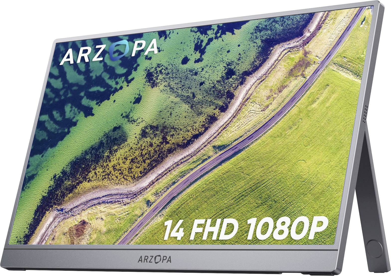 Arzopa Przenośny monitor EEK A (A - G) 35.6 cm (14 cal) 1920 x 1080 px 16:9 25 ms HDMI, USB-C® (DP Alt Mode), USB-A LCD - obrazek 1