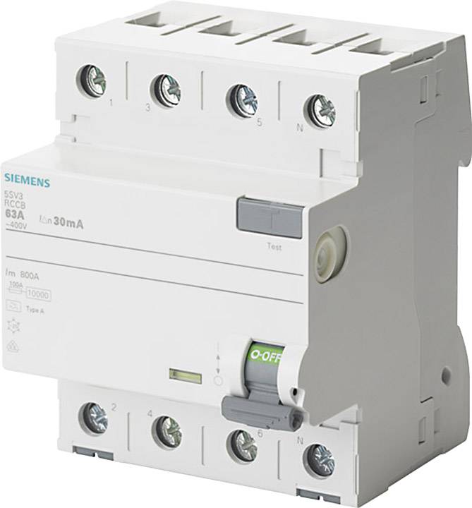 Wyłącznik różnicowoprądowy Siemens 5SV33446KK12, 4 styki, 40 A, 0.03 A, 400 V - obrazek 1