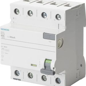 Wyłącznik różnicowoprądowy Siemens 5SV33464, 4 styki, 63 A, 0.03 A, 400 V Wyłącznik różnicowoprądowy Siemens 5SV33464, 4 styki, 63 A, 0.03 A, 400 V