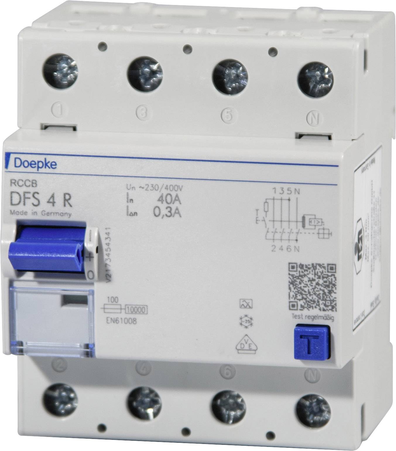 Doepke 09134911 Wyłącznik różnicowoprądowy A 4 styki 40 A 0.03 A 230 V, 400 V - obrazek 1