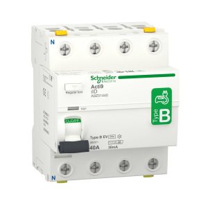 Wyłącznik różnicowoprądowy Schneider Electric A9Z51440, dla stacji ładowania elektrycznego, 40 A, 0.03 A Wyłącznik różnicowoprądowy Schneider Electric A9Z51440, dla stacji ładowania elektrycznego, 40 A, 0.03 A