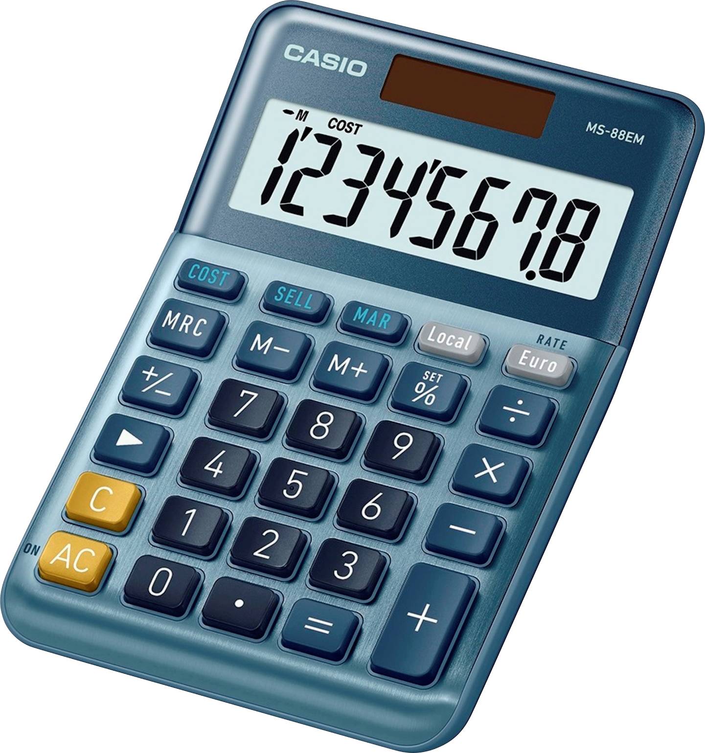 Casio MS-88EM Kalkulator stołowy niebieski Wyświetlacz: 8 energią słoneczną (D x S x W) 101 x 149 x 28 mm - obrazek 1