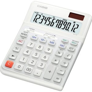 Casio DE-12E-WE Kalkulator stołowy biały Wyświetlacz: 12 bateryjne, energią słoneczną (S x W x G) 140 x 188 x 35 mm Casio DE-12E-WE Kalkulator stołowy biały Wyświetlacz: 12 bateryjne, energią słoneczną (S x W x G) 140 x 188 x 35 mm