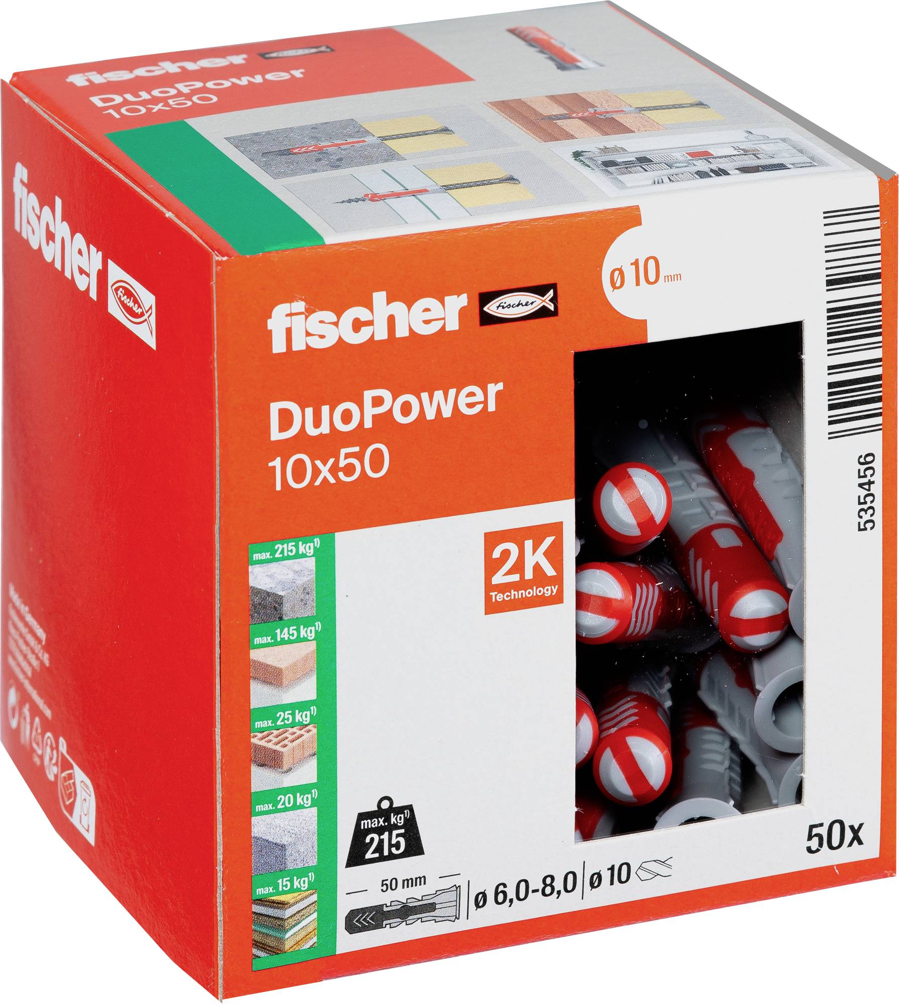 Fischer 535456 DUOPOWER 10x50 LD Kołek 2-komponentowy 50 mm 10 mm 50 szt. - obrazek 1