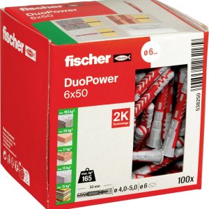 Fischer 538250 DUOPOWER 6×50 LD Kołek 2-komponentowy 50 mm 6 mm 100 szt. Fischer 538250 DUOPOWER 6×50 LD Kołek 2-komponentowy 50 mm 6 mm 100 szt.